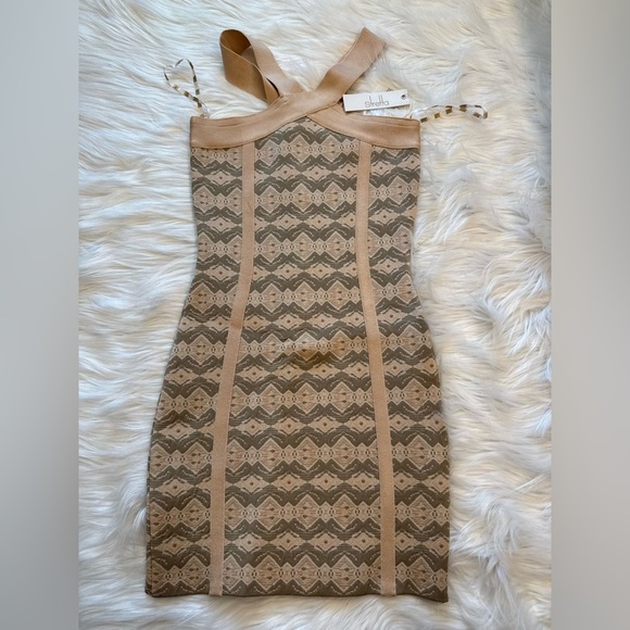 NWT Stretta Bandage Bodycon Mini Dress XS - Picture 1 of 6